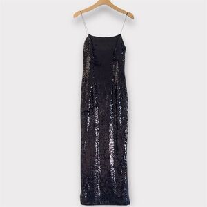 Nasty Gal Strapless Black Sequin Dress